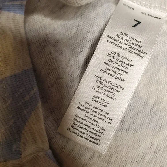 Carter's Just One You -Girls Star 100% Cotton T-Shirt Pullover Pajama Size 7 - Picture 2 of 5